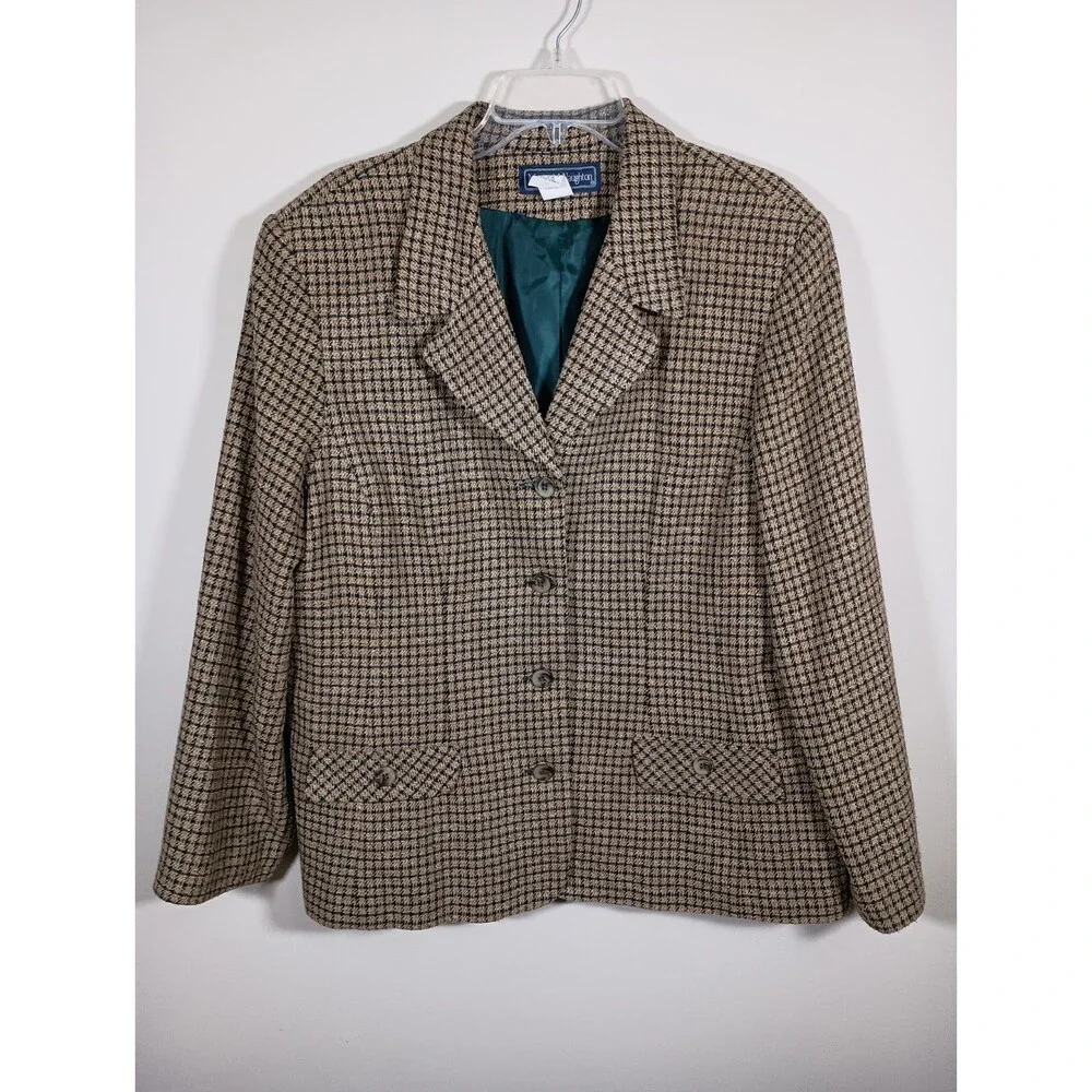 Vintage Maggie McNaughton Plaid Tweed Skirt Blazer Suit Womens Plus Size 20W